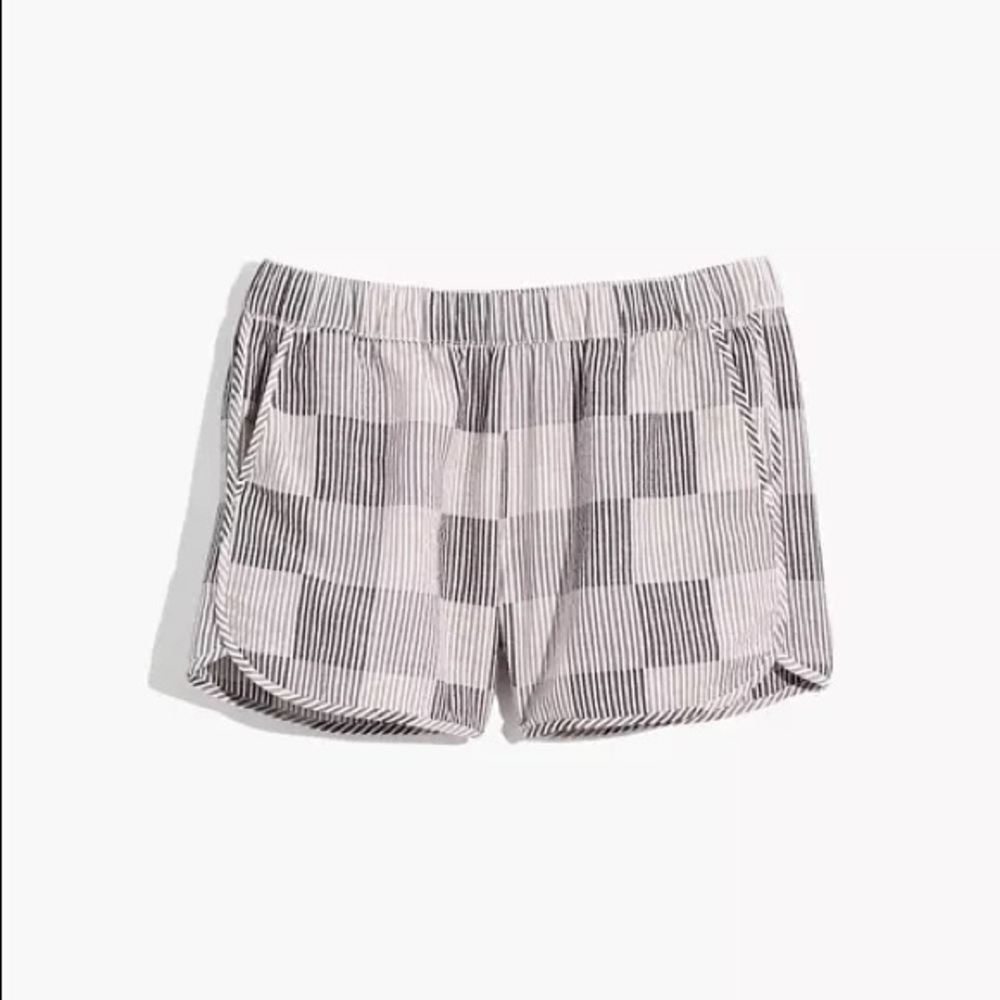 Madewell Pull on shorts in striped check XL